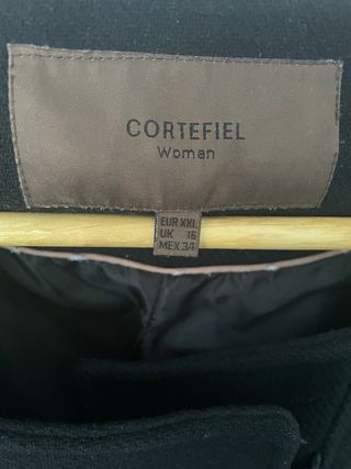 Abrigo Cortefiel Negro Cremallera