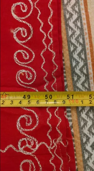 Vestito da Carnevale rosso ricamato taglia unica