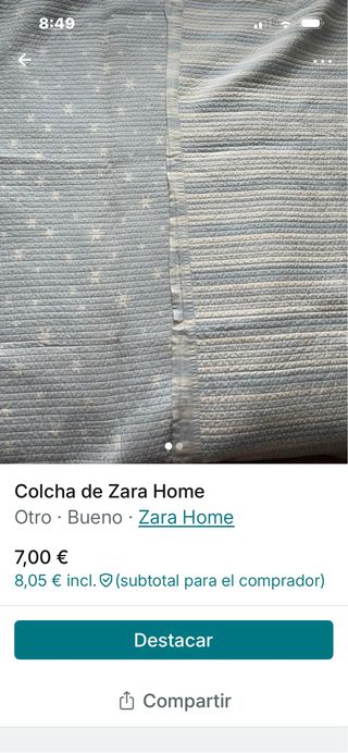 Colcha Zara Home reversible 2,50m
