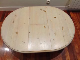Mesa de centro redonda extensible madera