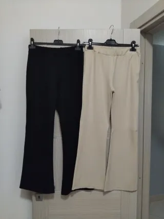 Pantaloni donna neri e beige