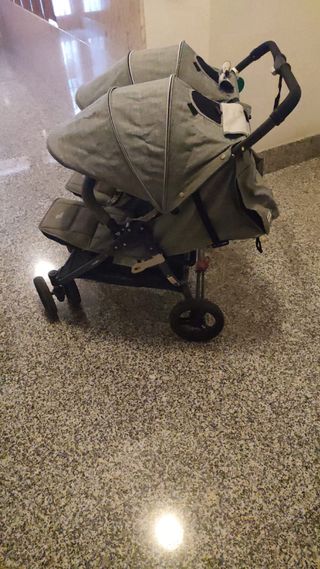 Carrito de bebé doble gris Valco Baby snap duo