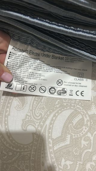 Manta Eléctrica Calienta Camas Gris