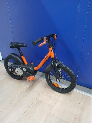 Bicicleta niños 14 pulgadas Btwin 500 Robot naranja  3-4,5