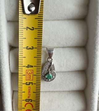 Conjunto de plata 925 con esmeraldas