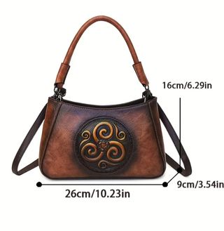 Bolso Vintage Mujer Marrón y Dorado