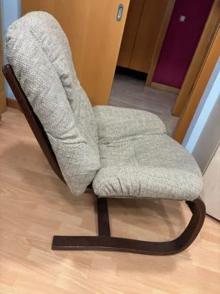 sillón madera con funda desenfundable