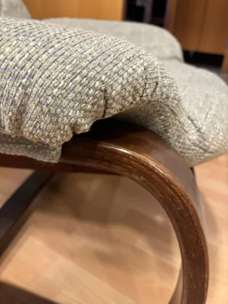 sillón madera con funda desenfundable