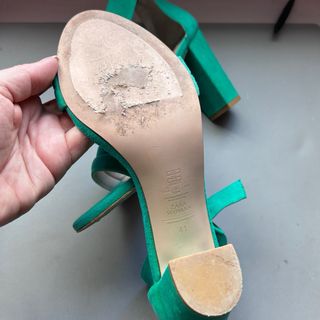 Sandalias Zara Mujer Tacon Verde