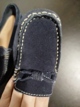 Mocasines Zara Ante Azul Marino Talla 29