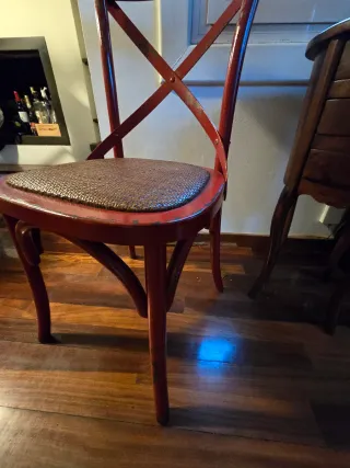 Lote 2 Sillas Crossback Rattan y Madera