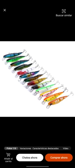 Lote de 15 señuelos de pesca variados