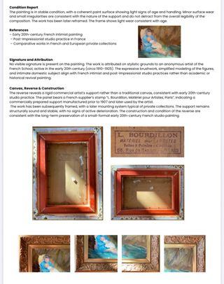 Óleo antiguo escuela francesa c. 1920