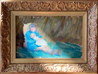 Óleo antiguo escuela francesa c. 1920