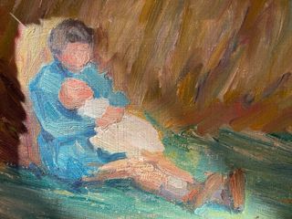 Óleo antiguo escuela francesa c. 1920