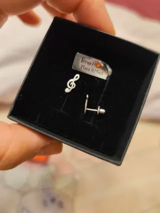 Pendientes Time Road Nota Musical Plata 925