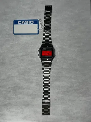 Casio A158W - Reloj Digital Pantalla Roja