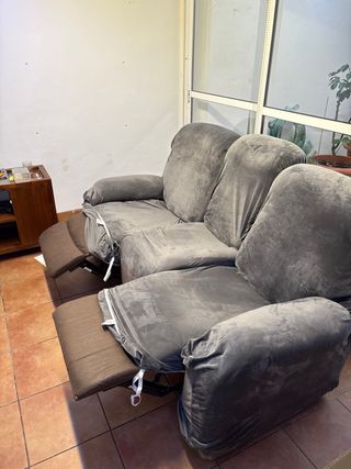Sofá de 3 plazas gris terciopelo