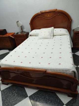 Cama completa madera 1.35 con colchón