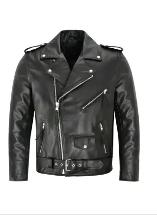 Chaqueta de cuero negra