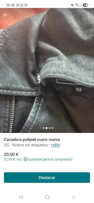 2 Cazadoras polipiel cuero nuevas. 18 euros