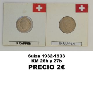 Lotes monedas Suiza