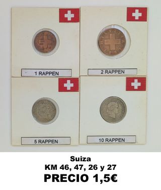 Lotes monedas Suiza