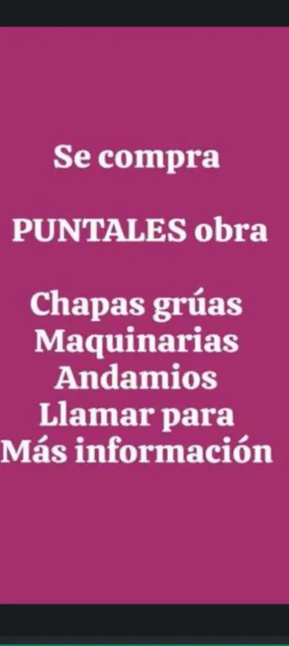 Se compra material de obra