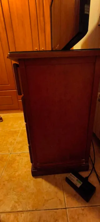 Cómoda, coqueta, cajonera de madera de 4 cajones