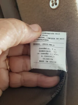 Abrigo de Caramelo paño color camel T=46