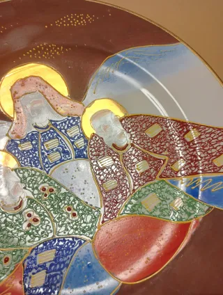 PIATTI Set 7 PORCELLANA Giapponese JAPAN dipinto