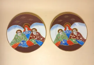 PIATTI Set 7 PORCELLANA Giapponese JAPAN dipinto