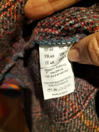 Chaqueta cuadros talla 42