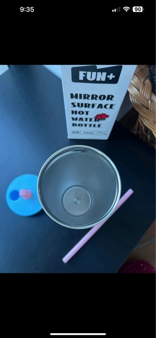 Vaso acero inoxidable 710ml amarillo y azul