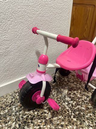 Triciclo niña rosa con empujador