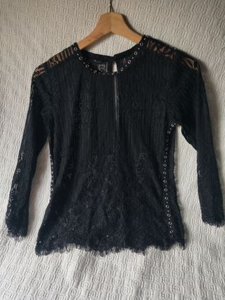 Lote 6 crop tops mujer talla M negros colores vari