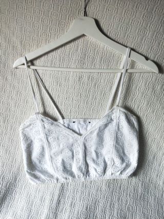 Lote 6 crop tops mujer talla M negros colores vari