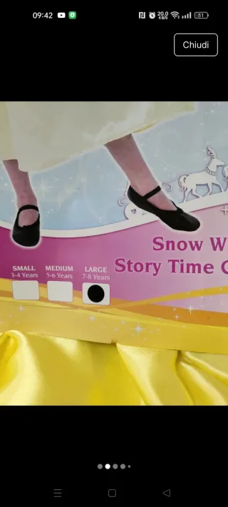 Costume Carnevale Biancaneve Disney Princess