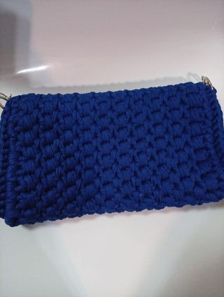 Borsa uncinetto blu fatta a mano