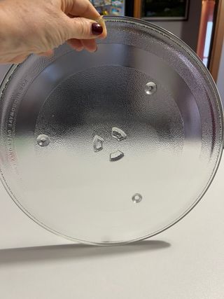 Piatto rotante microonde in vetro e guida rotante