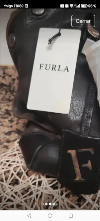 Bolso Furla Piel Marrón Negro Nuevo Con Etiquetas