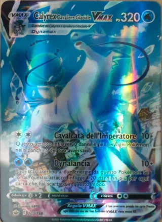 Carta Pokémon VMAX Calyrex Cavaliere Glaciale