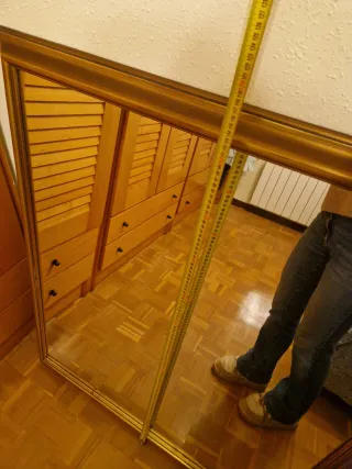 Espejo Marco Madera Dorado 100x115cm(ancho x alto)