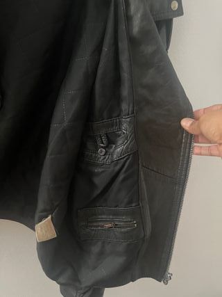 Chaqueta Biker Piel Negra