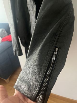 Chaqueta Biker Piel Negra