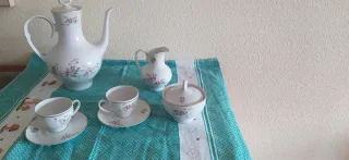 Juego de café porcelana fina floral