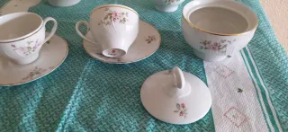 Juego de café porcelana fina floral