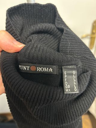 Jersey punto mujer cuello vuelto manga corta