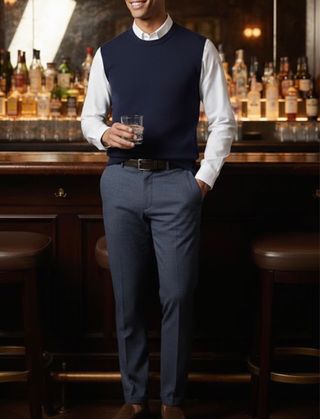 Zara Chinos Uomo Grigio Blu Sale e Pepe