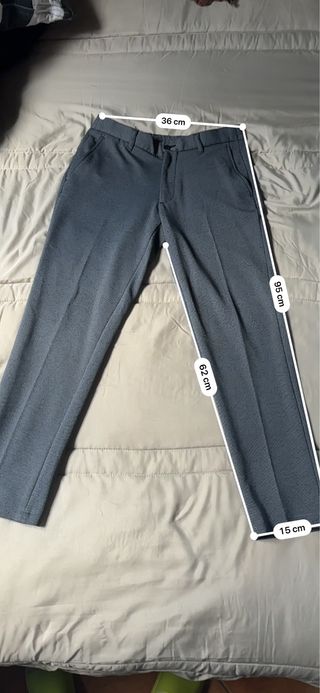 Zara Chinos Uomo Grigio Blu Sale e Pepe